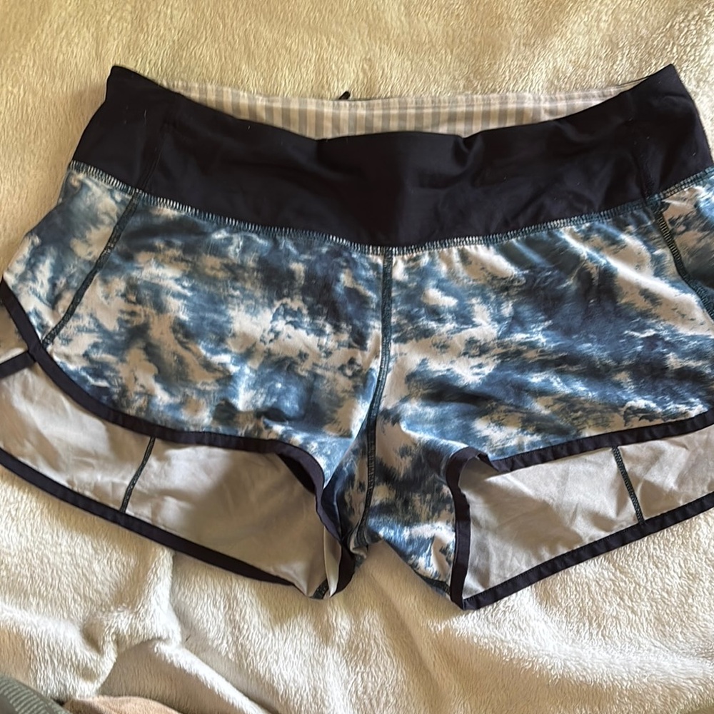 Lululemon Athletica Blue and Black Running Shorts